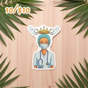 Crowned Nurse Sticker – 2 1/4”, Matte Finish | Healthcare Hero Appreciation